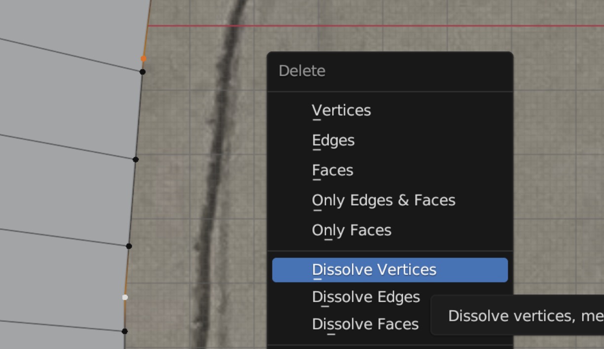 Point with orange line coming out vertically