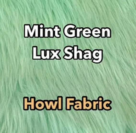Mint green luxury shag from Howl Fabric