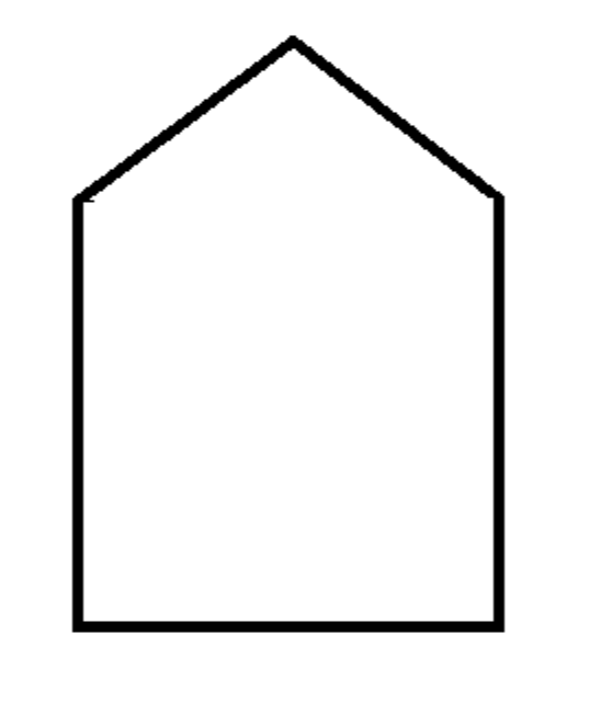 Drawing of a house-shaped pentagon