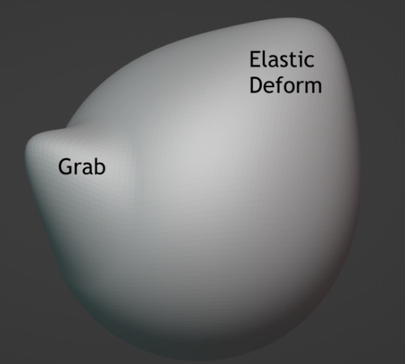 Sphere with annotated grab and elastic deform