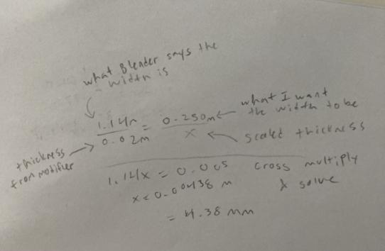 Math for a simple proportion to solve for the current thickness