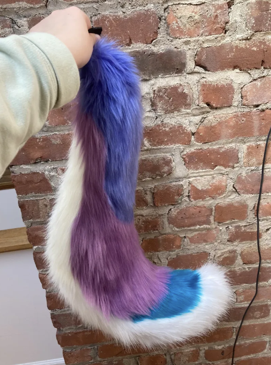 A finished colorful canine tail