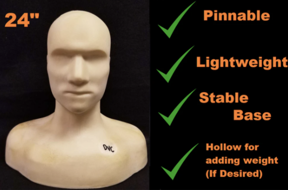 24 inch foam mannequin head